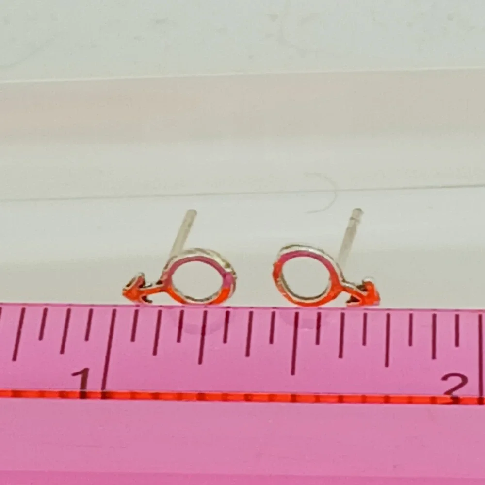 925 Sterling Silver Mars Male Symbol‎ Stud Earring Vintage 1990s Mens Jewelry